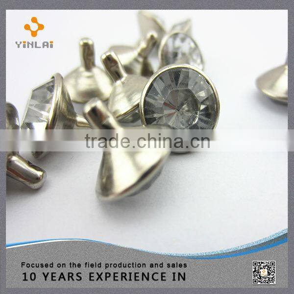 Leather crystal rhinestone decoration custom metal rivet