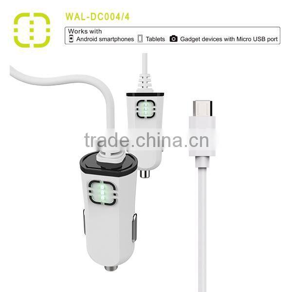 Walnut brand single car charger with attached cable