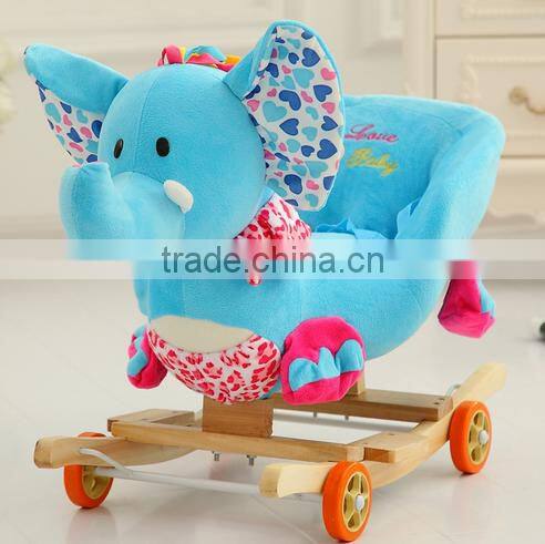2016 toy baby wooden toys plush rocking cradle
