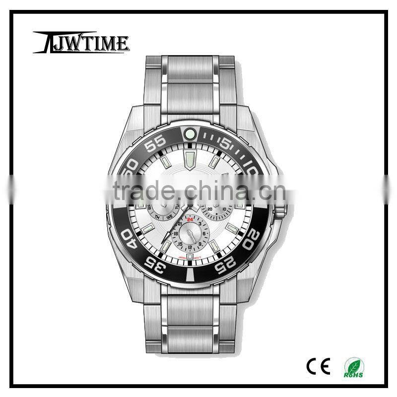 chronograph quartz branded watch/japan movt quartz watch stainless steel back,custom watch/quartz watch water resistant