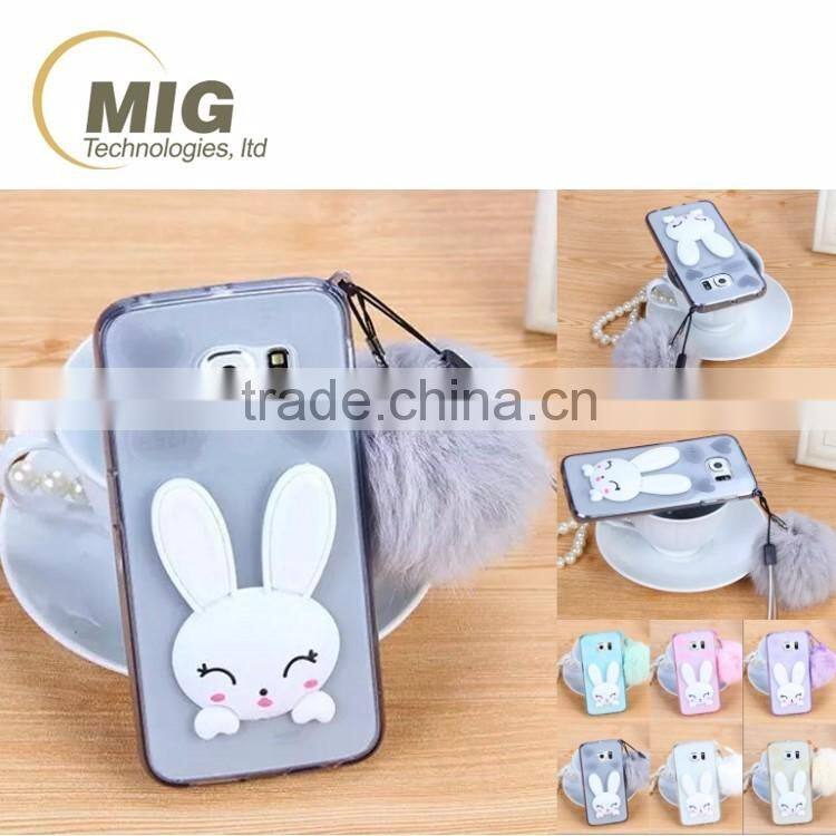 new cute rabbit ear kickstand TPU phone case for iphone 4 4s mobile phone back cover