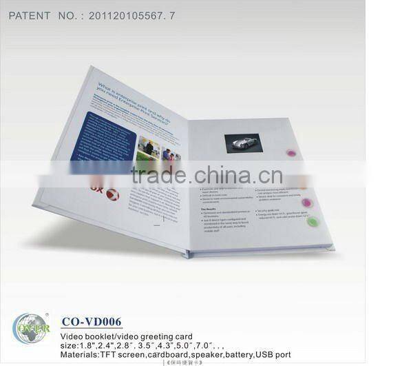 1.8" white printing Video Greeting Card for promotion