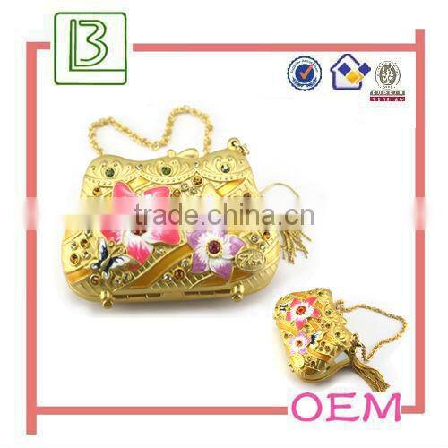 Beautiful Golden Handbag Shape Make Up Mirror