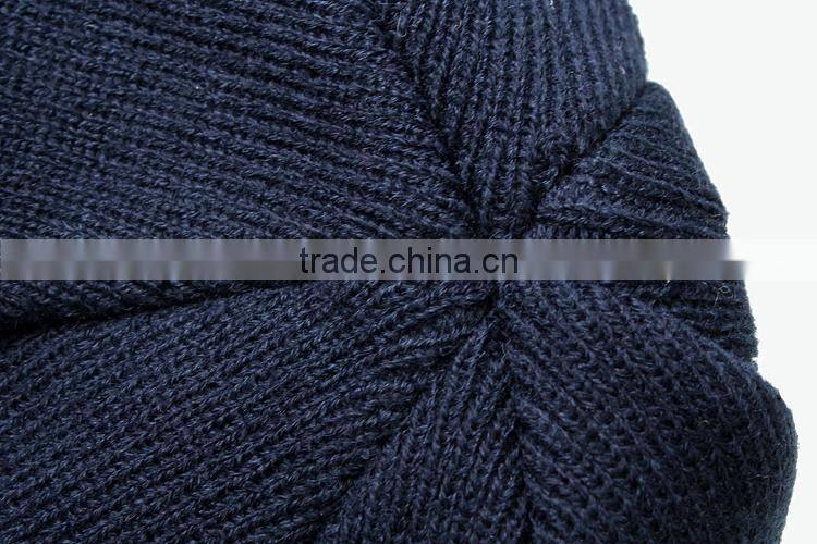 black wool custom beanie hats with label