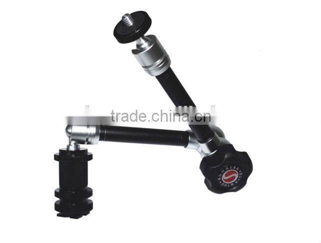Stainless steel 11" Magic Arm 1/4" Hot shoe Connector Arm for monitor LED Flash