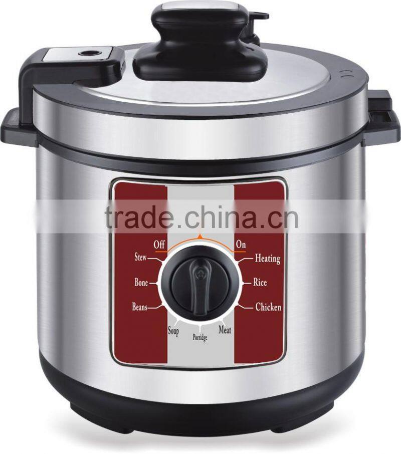 Zhongshan basic cheap 5L 6L 900w stainless steel housing multi functions rice meat mechanical mini electric pressure cookers