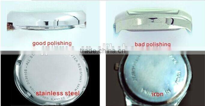 PU Leather middle quality 3 hands analog quartz perfect japan movement watch