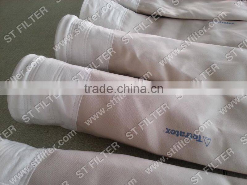 twill weave fiberglass filter bag for titan white,Dia130*4010mm