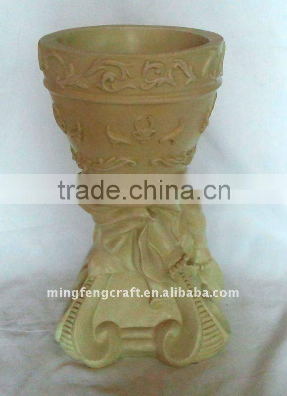 Polyresin Angel Flower Pot Decoration Crafts