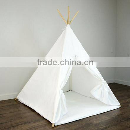 simple design canvas camping tents solid wood poles Teepee