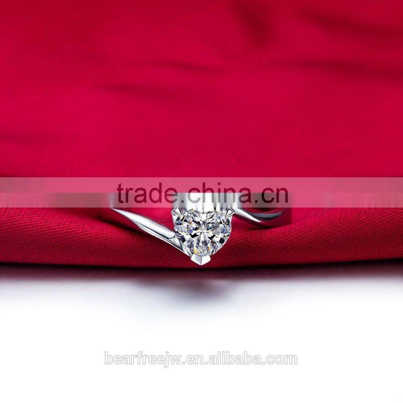 Engagement White Gold Plated CZ Promise love Wedding Rings 925 sterling silver