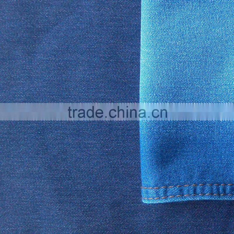 Benzo Blue 80% Cotton 18% Polyester 2% Spandex Elastic Twill Denim Fabric
