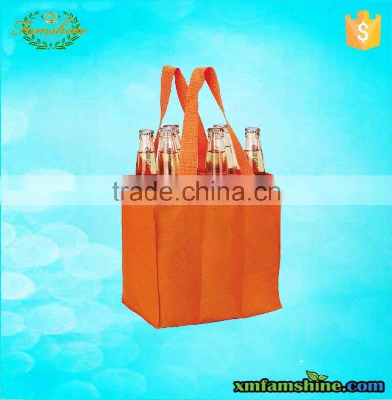 eco friendly non woven 6 bottle wine glass carrying bag