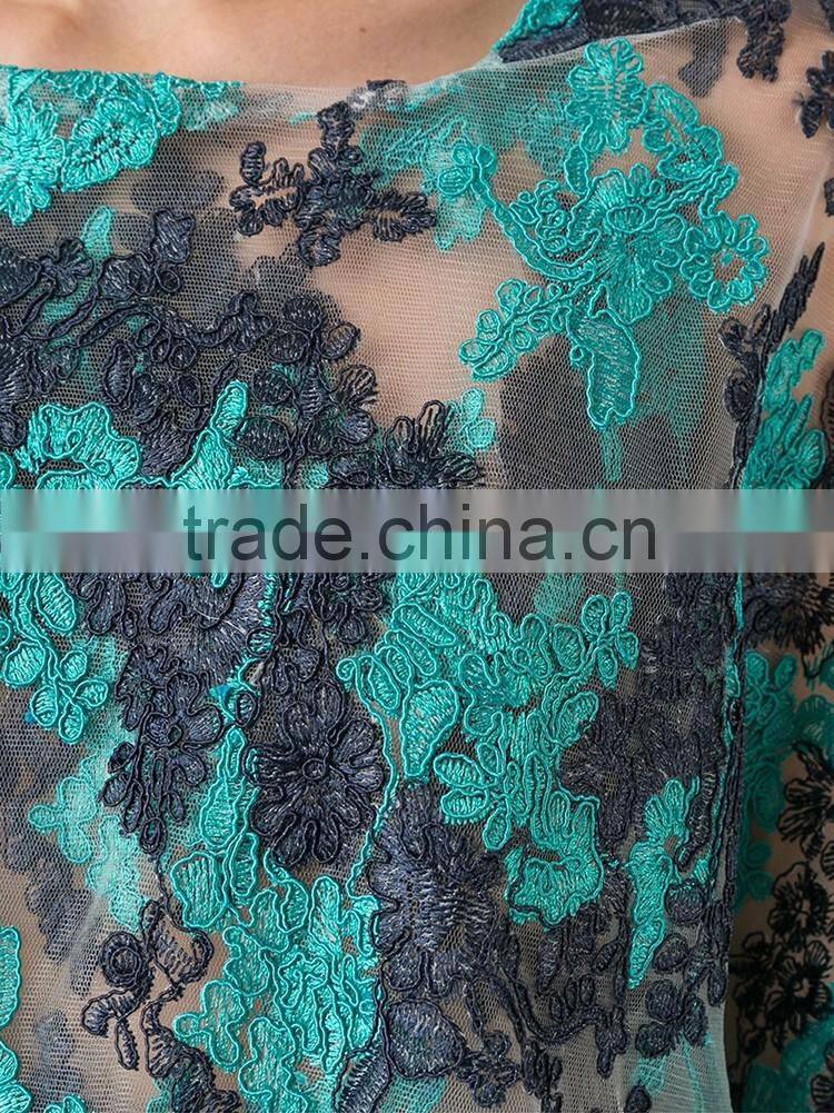 Hot sexy floral wide lace blouse for woman