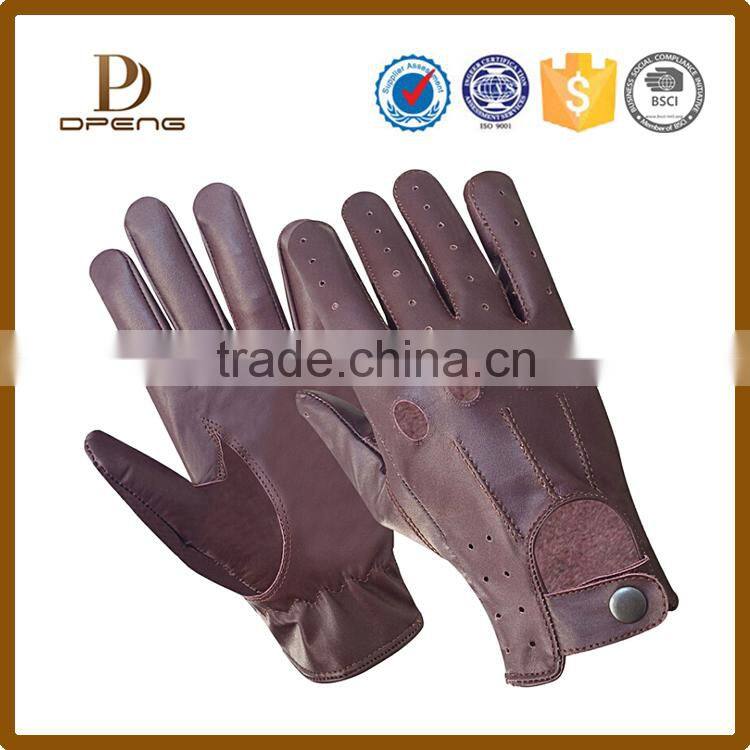 Daily Life Usage and Plain,five finger Style fashion leather gloves