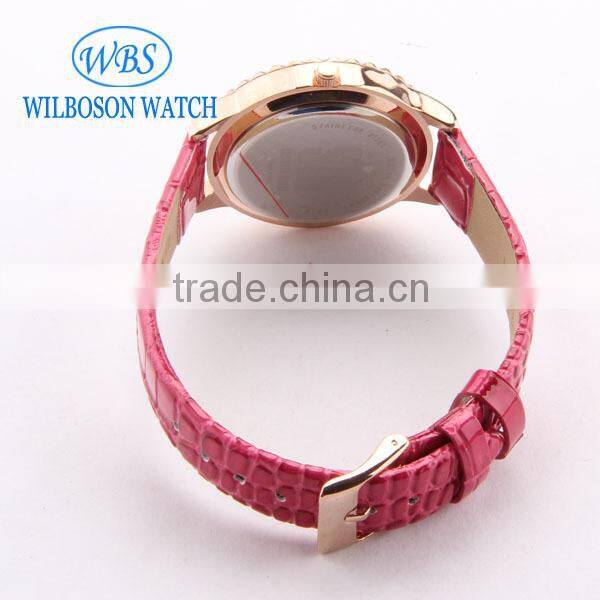 Cheap Price Leather Analog Quartz Watch Case For Lady