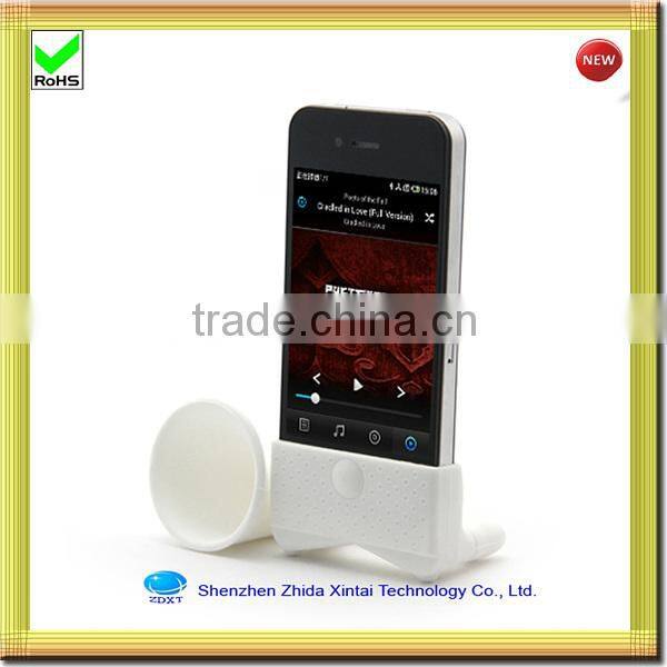 yellow mobile phone stand silicone portable mini speaker