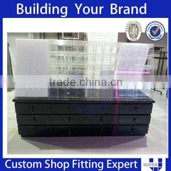 clear acrylic shelf cosmetic display stand for shampoo