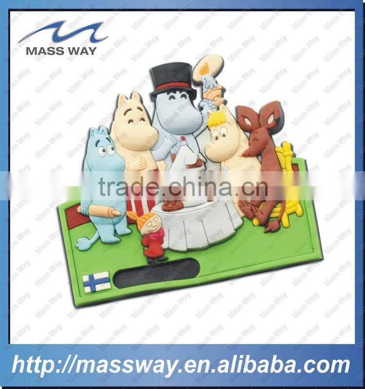 customized gifts cartoon 3D soft PVC rubber refrigerator magnets