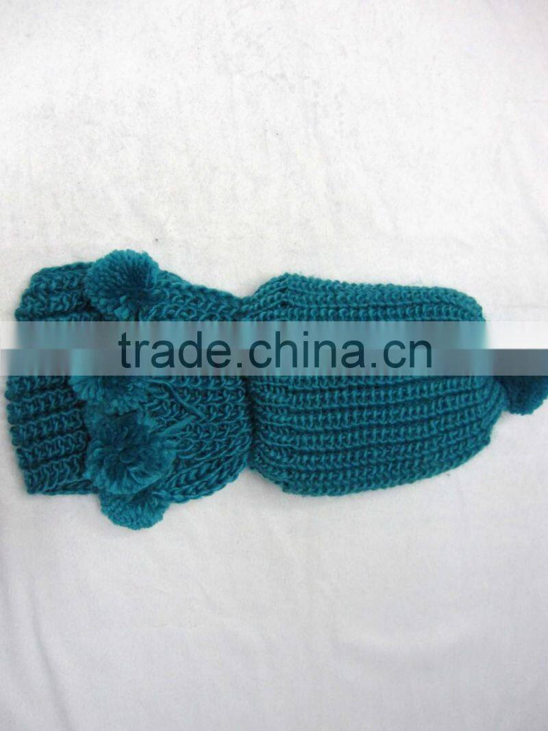 wholesale knitted women red winter hat and scarf sets