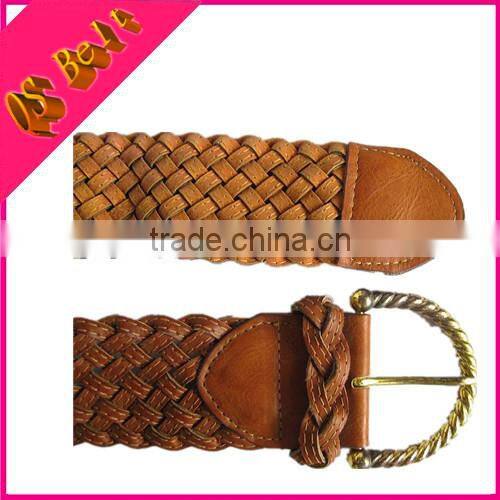 woman fashion quality pu leather braided belt