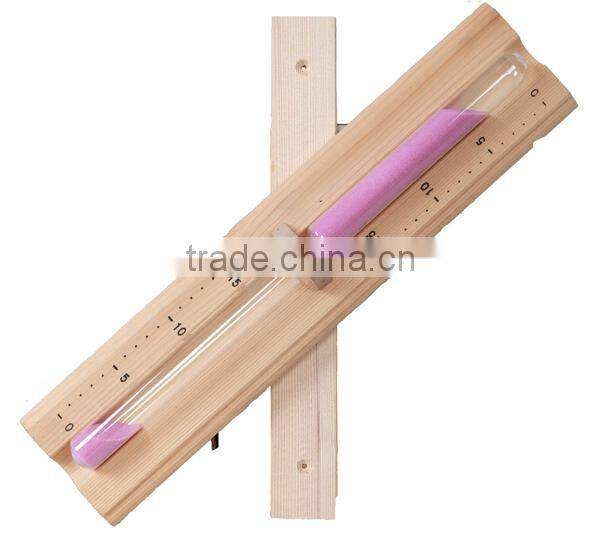Pine wood frame sauna room hourglass sand timer