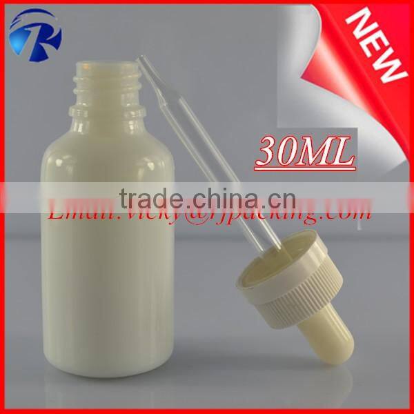50ml ceramic white porcelain dropper bottle with silver dropper for oil