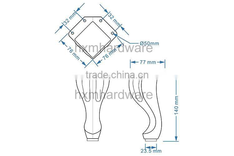 beautiful zinc alloy furniture stands HXM1053A legs for sofa/bed/furniture