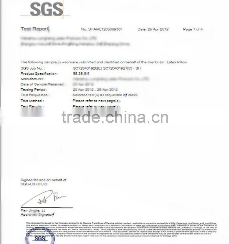 Polyester Inner Cover and Cotton Quilted Japara Outer Cover Natural Latex Pillow