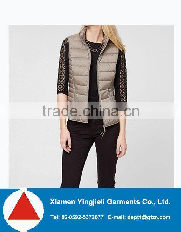 Manufature quality 100%polyester warm keeper womens lightweight down filled vest jackets weight vest