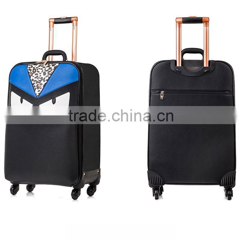New Design Hot Selling PU Leather Material Travel Spinner Trolley Luggage
