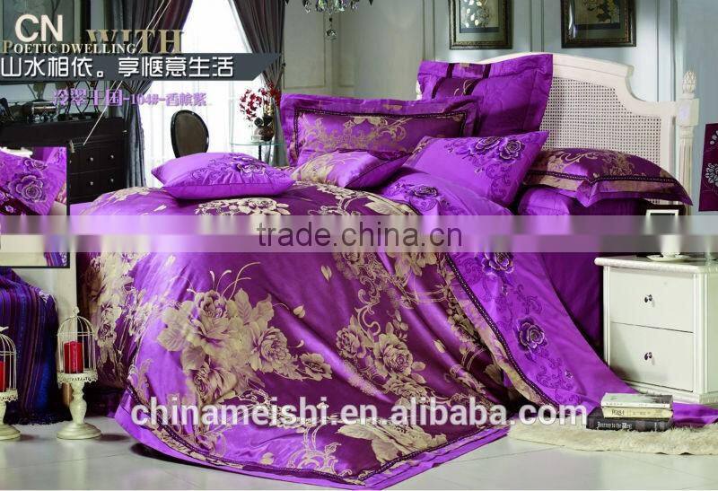 Queen size luxury dark color serie rayon silk bedding set