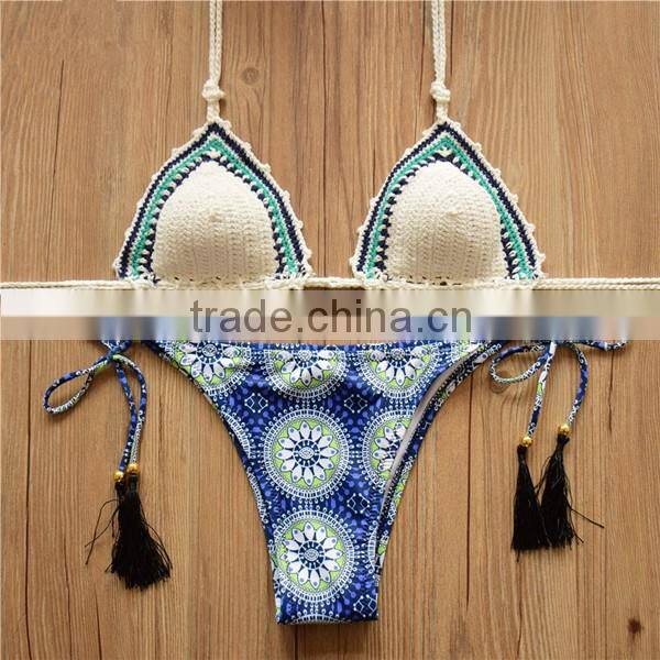 open sexy girl bikini sets, sexy lady knitted bikini , crochet beach bikini