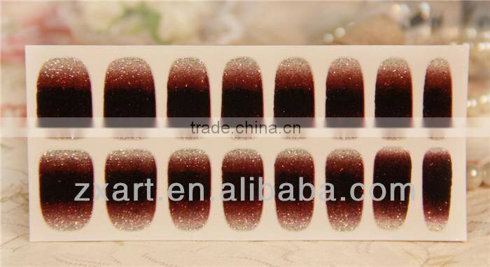 Glitter nail sticker spring nail stickers colourful nail sticker