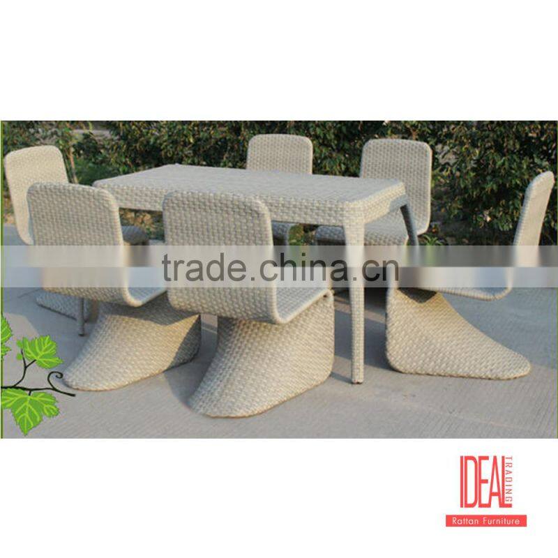 rattan garden furniture glass top dining furniture table and chair cane dining chair