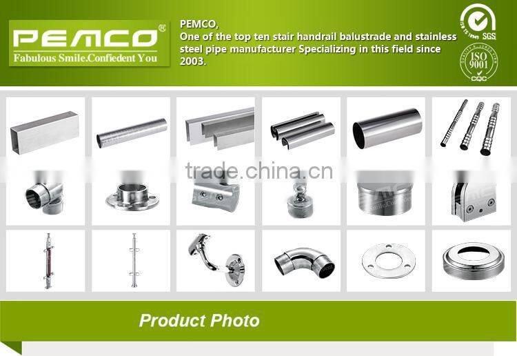 Custom design stainless steel tubular glass portable steps retractable clear stair handrail