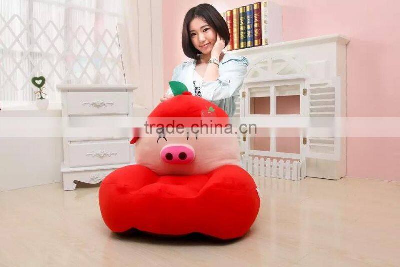 lovely cartoon animal model mcdull piggy kids' lazy small plush soffa