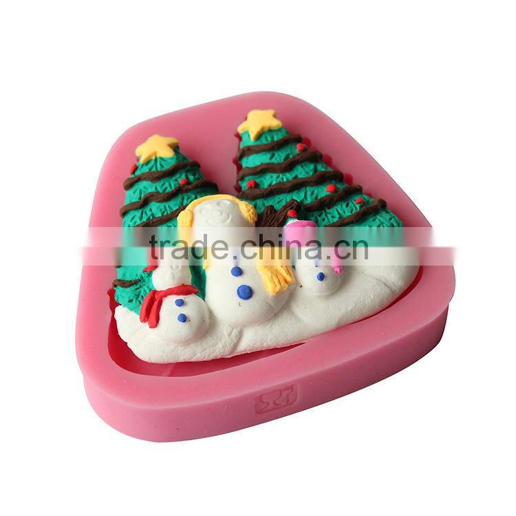 2015 Christmas snowman silicone fondant mold