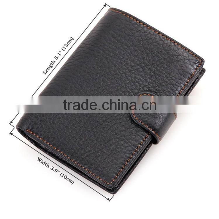 Wholesale black luxury leather wallet for men