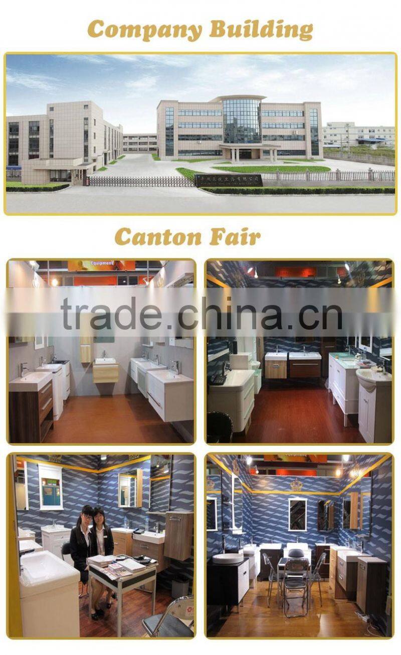 Modern mirrored glass basin free standing mdf bathroom cabinet RA136