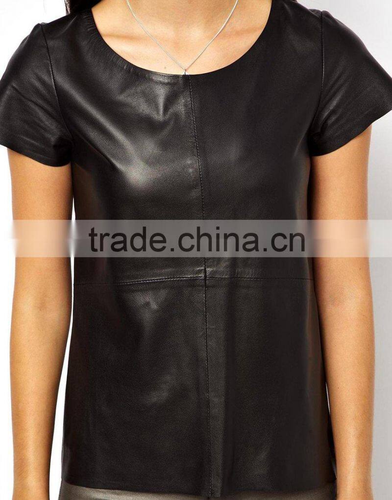 wholesale cheap sexy women leather t shirt printing machine JXH013