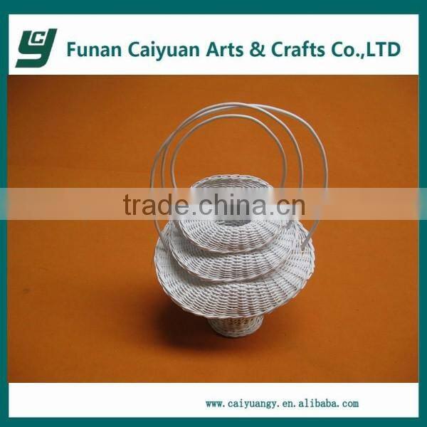 handmade natural willow wedding flower white wicker basket