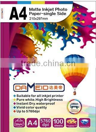 Hot sale ,high quality,cheap price A4 108g/128g/140/220g matte photo paper