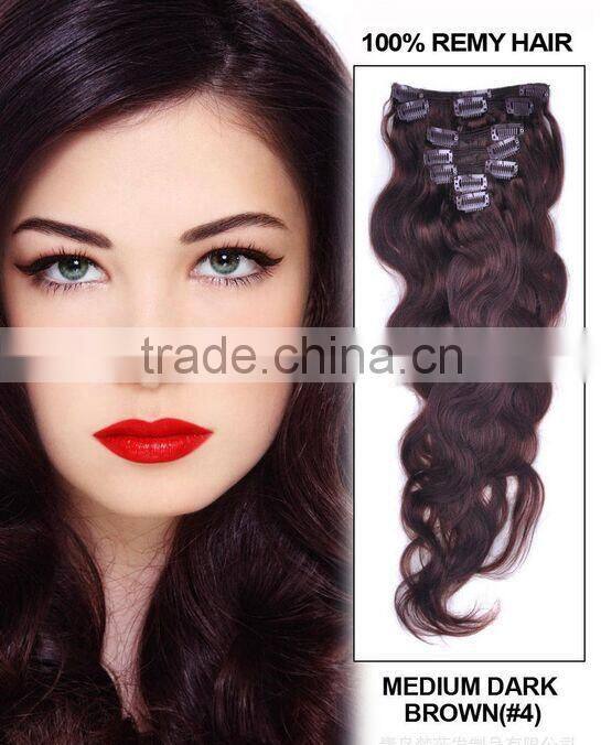 2015 clip on hair 100% human hair