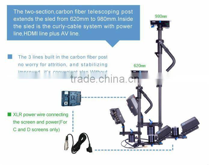 Wondlan IV 6-15kg Camera Video Stabilizer Steadicam deluxe edition + Monitor
