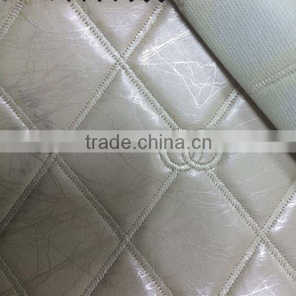 PU synthetic leather fabric for upholstery usage backing combine sponge