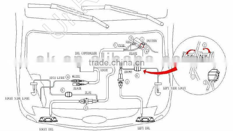 EK 15w high power car led drl light, mazda 6 drl