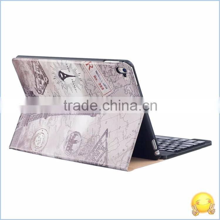 Luxury Business PU Leather Folding Stand cover case for apple ipad pro 9.7'' keyboard case cover