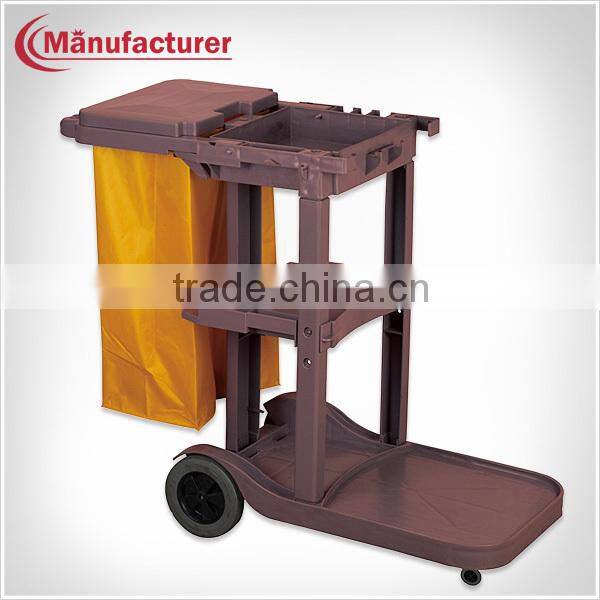 Collapsible Plastic Maid Cleaning Linen Cart with Wheels/Hotel Supplier