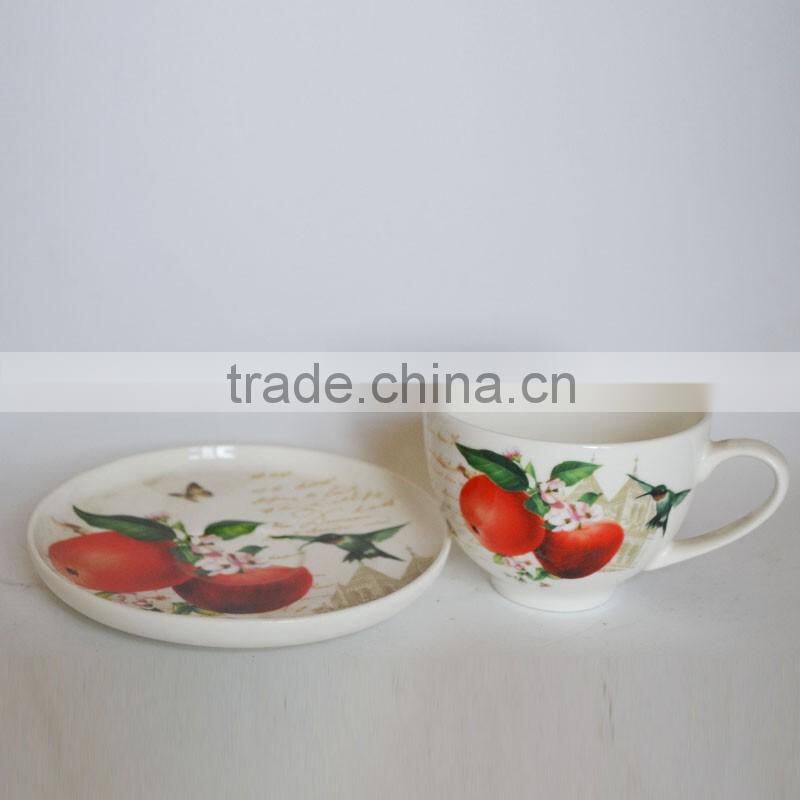 200ml new bone china ceramic coffe mug with saucer